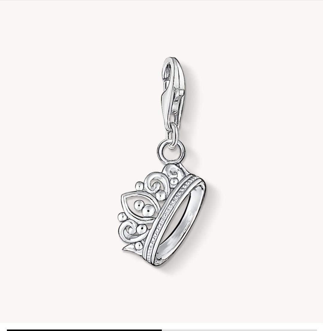 T SABO SILV CROWN CHARM