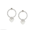 148618/086 SILV WHT CZ CIRCULAR DROP HEART ER - CHIC & CH.