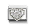 330322/07 NOMINATION SILVER SHINE CZ PAVE HEART