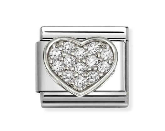 330322/07 NOMINATION SILVER SHINE CZ PAVE HEART