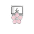 331805/23 NOMINATION PINK FLOWER ENAMEL DANGLE CHARM