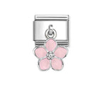 331805/23 NOMINATION PINK FLOWER ENAMEL DANGLE CHARM