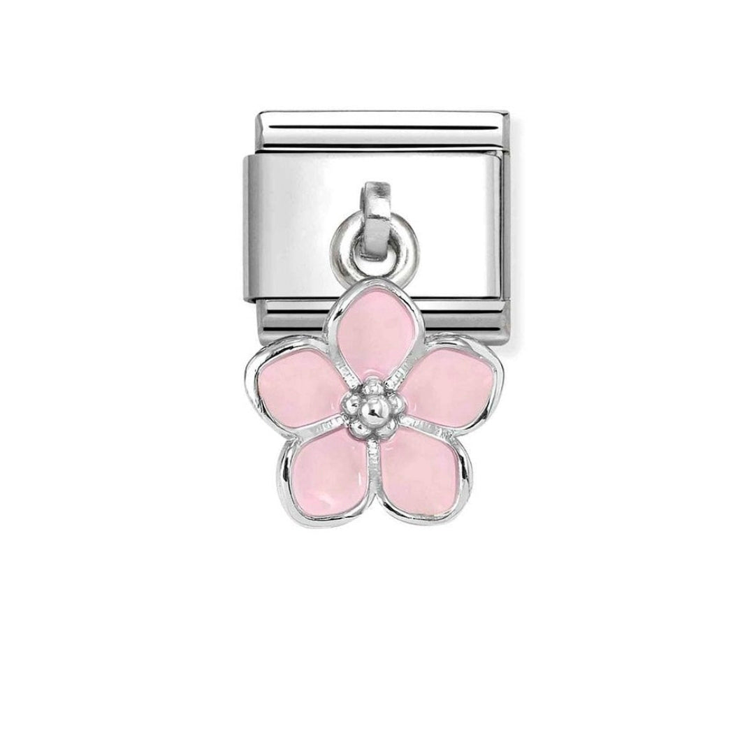 331805/23 NOMINATION PINK FLOWER ENAMEL DANGLE CHARM