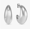 134315/001 Nomination Ecclettica Silver Steel medium Moon Hoop Earrings