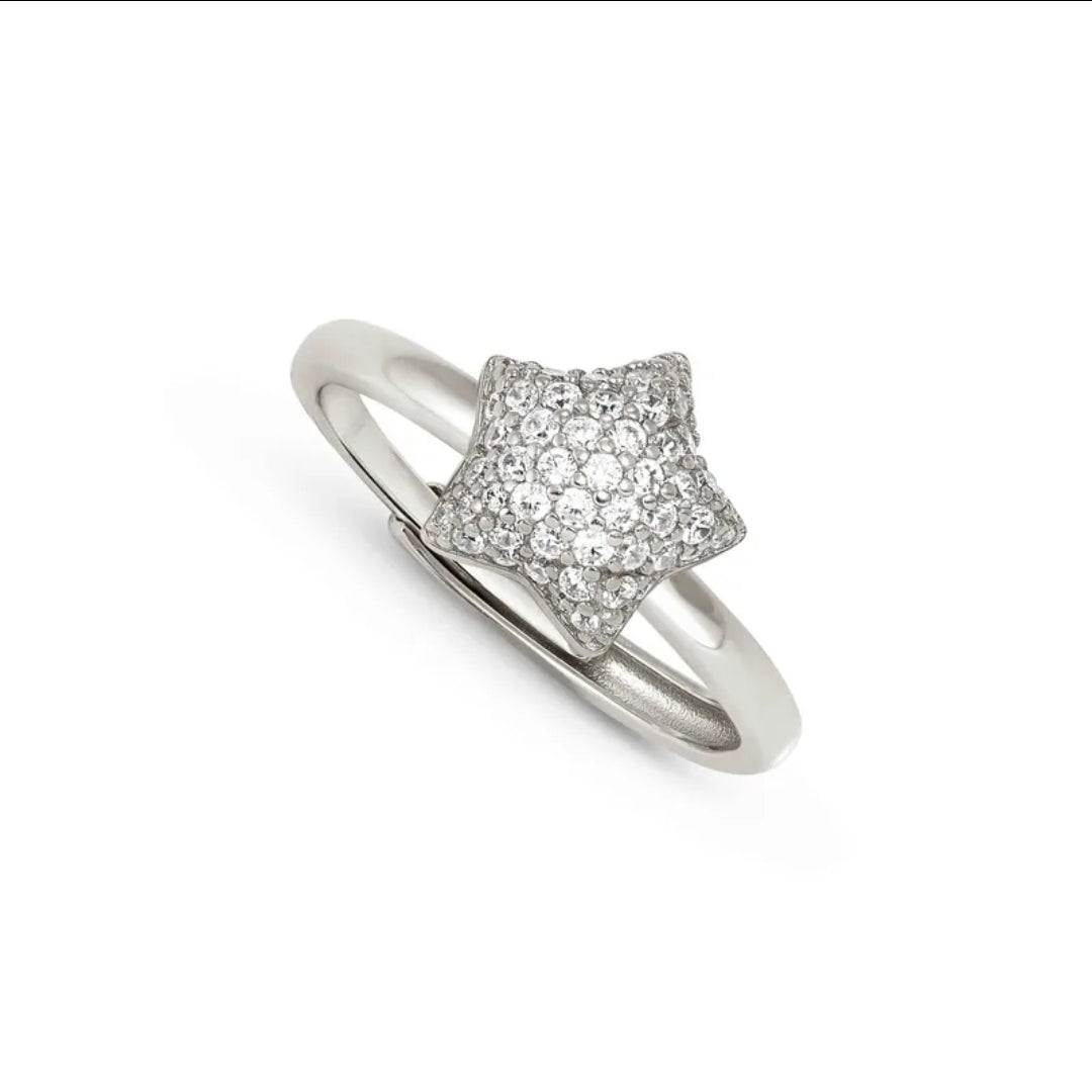 242700/007 NOMINATION SILVER WHT CZ SET PAVE STAR RING - LIFEPOETRY
