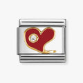 030321/21 NOMINATION RED HEART WHITE CZ CHARM - CZ LOVE