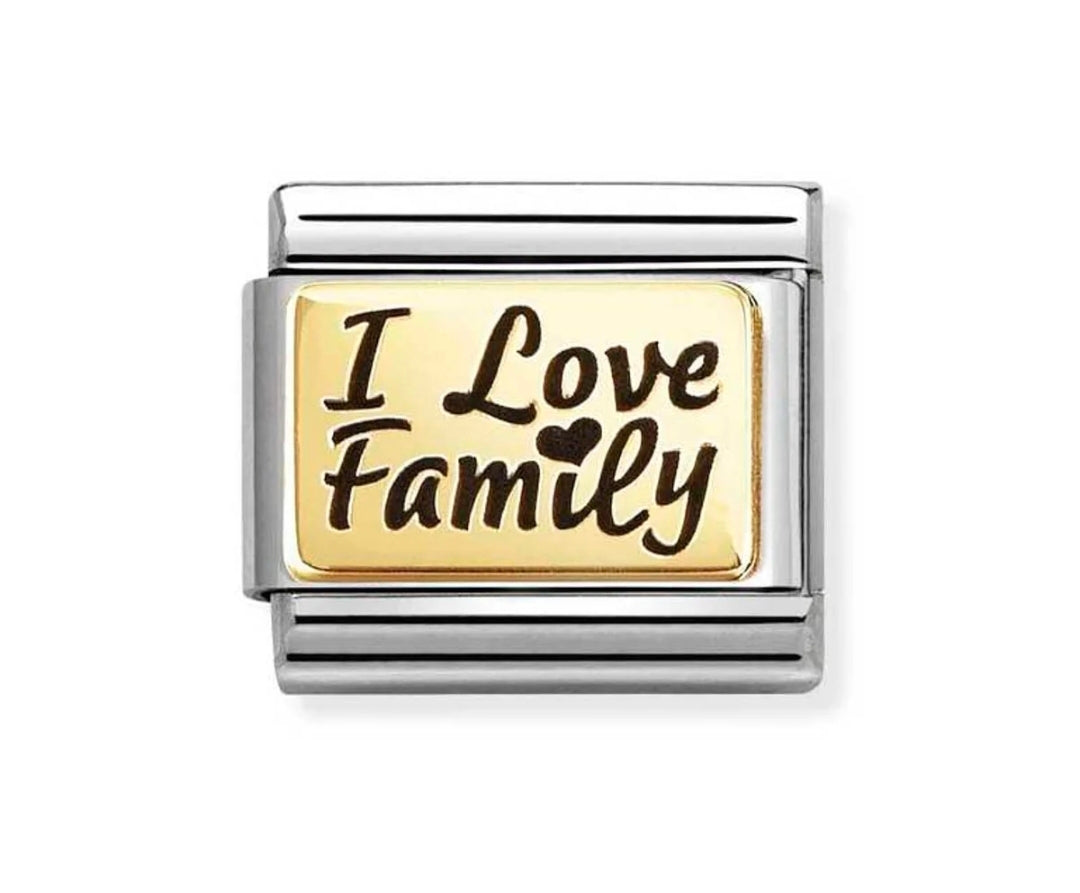 030166/69 I LOVE FAMILY CHARM