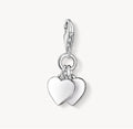 T SABO SILVER 2 HEARTS CHARM