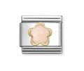 030522/10 NOMINATION PINK CORAL & GOLD FLOWER CHARM