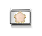 030522/10 NOMINATION PINK CORAL & GOLD FLOWER CHARM