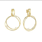 242812/012 My Rebel Art Silver Gold Plated CZ Big Circle Earrings