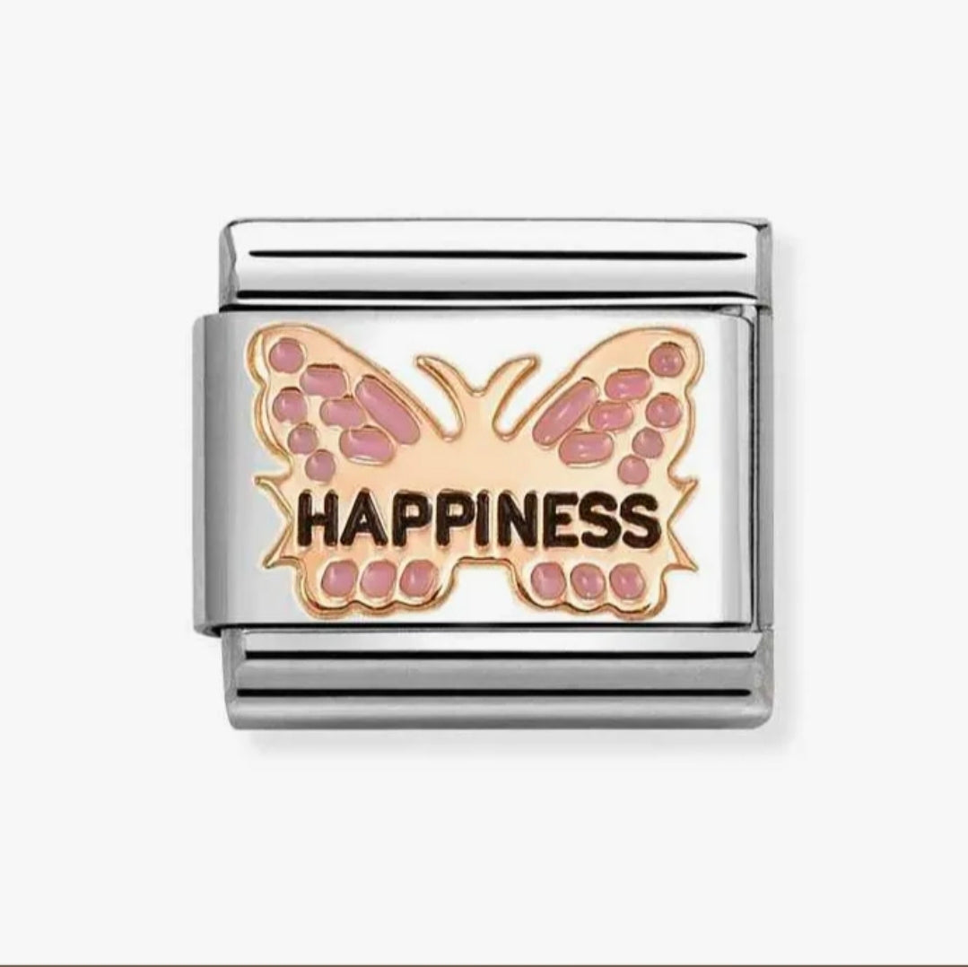 430202/49 NOMINATION ROSE GOLD HAPPINESS BUTTERFLY CHARM - SYMBOLS