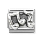 330101/86 NOM MUSICAL NOTES SILV SHINE - OXIDISED SYMBOLS