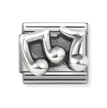 330101/86 NOM MUSICAL NOTES SILV SHINE - OXIDISED SYMBOLS