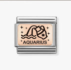 430112/11 NOM AQUARIUS ROSE GOLD ZODIAC CHARM