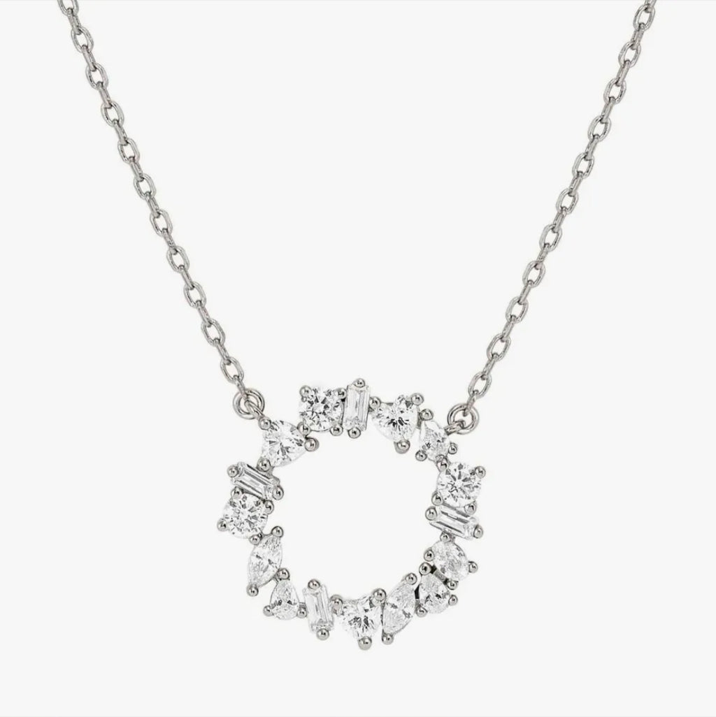 149884/031 NOMINATION SILVER WHT CZ HEART NECKLET - COLOR WAVE