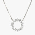 149884/031 NOMINATION SILVER WHT CZ HEART NECKLET - COLOR WAVE
