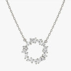 149884/031 NOMINATION SILVER WHT CZ HEART NECKLET - COLOR WAVE