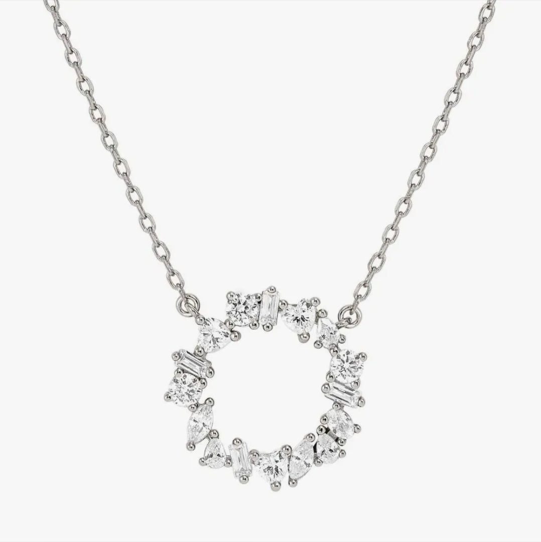 149884/031 NOMINATION SILVER WHT CZ HEART NECKLET - COLOR WAVE