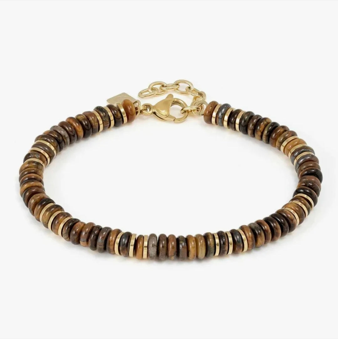 027937/041 NOMINATION INSTINCT STEEL TIGERS EYE  BRACELET - INSTINCTSTYLE