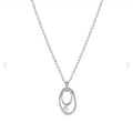 242806/053 My Rebel Art Silver Oval CZ Pendant  Necklet
