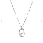 242806/053 My Rebel Art Silver Oval CZ Pendant  Necklet