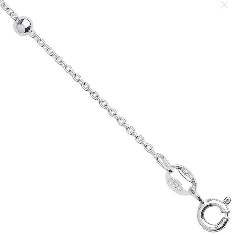 SILVER BEAD & TRACE CHAIN