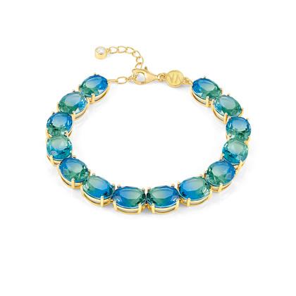 240809/026 NOMINATION GP SILVER CZ OVL BLU/GRN ST. BRACELET - SYMBIOSI