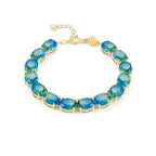 240809/026 NOMINATION GP SILVER CZ OVL BLU/GRN ST. BRACELET - SYMBIOSI